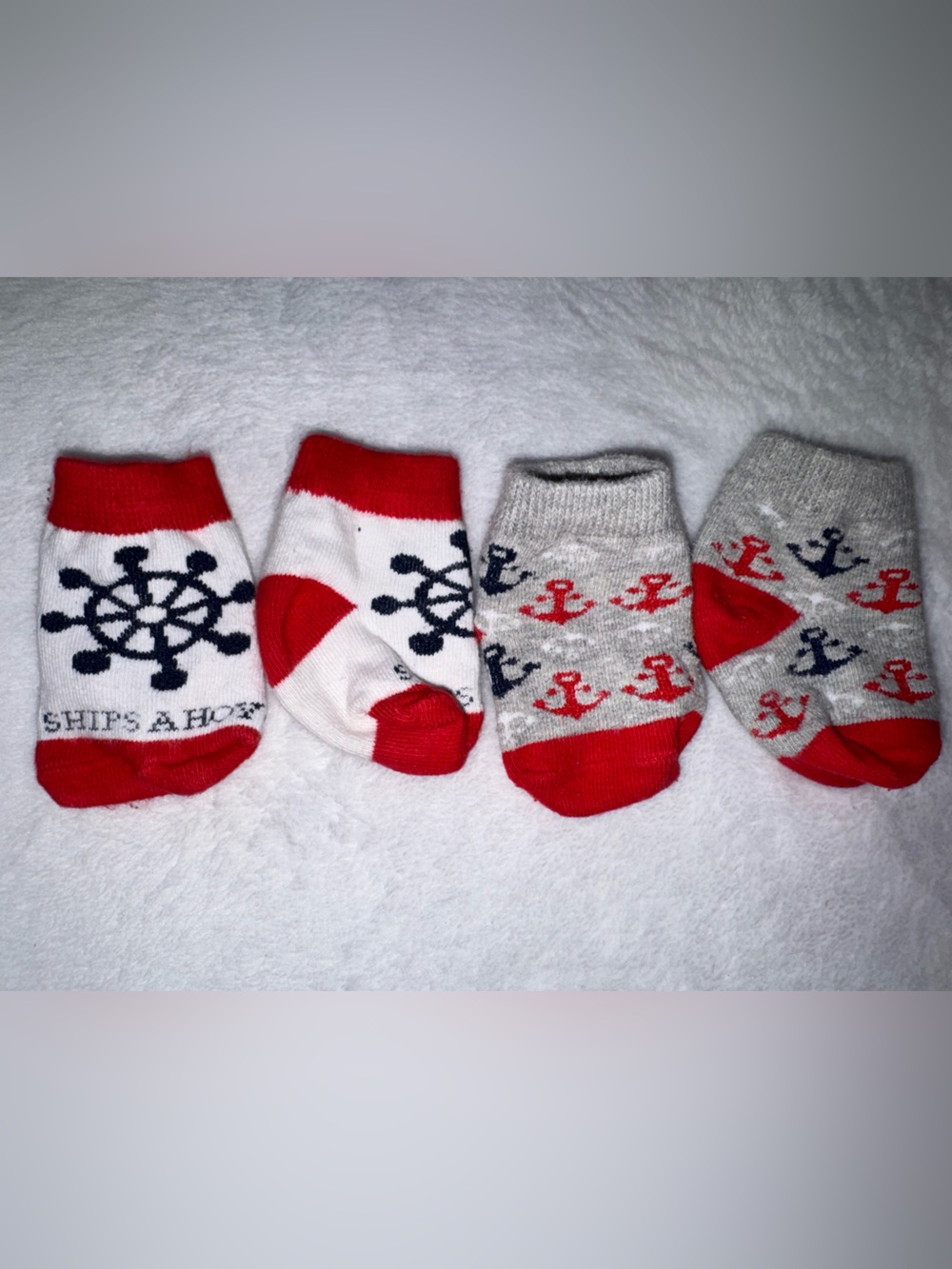 Nautical Baby Socks Set - Red, White, Navy